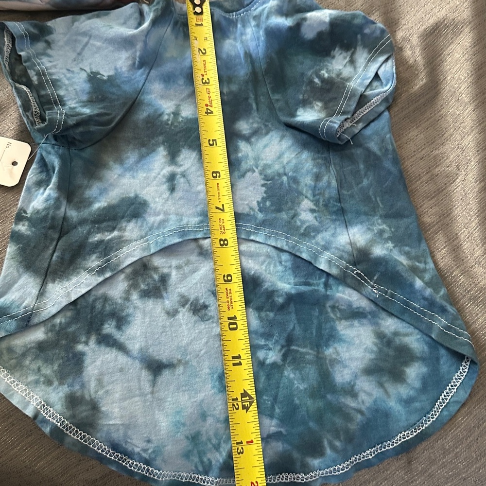 Blue Tie-Dye Pet Tee with Paw Prints Size Medium - Picture 9 of 9
